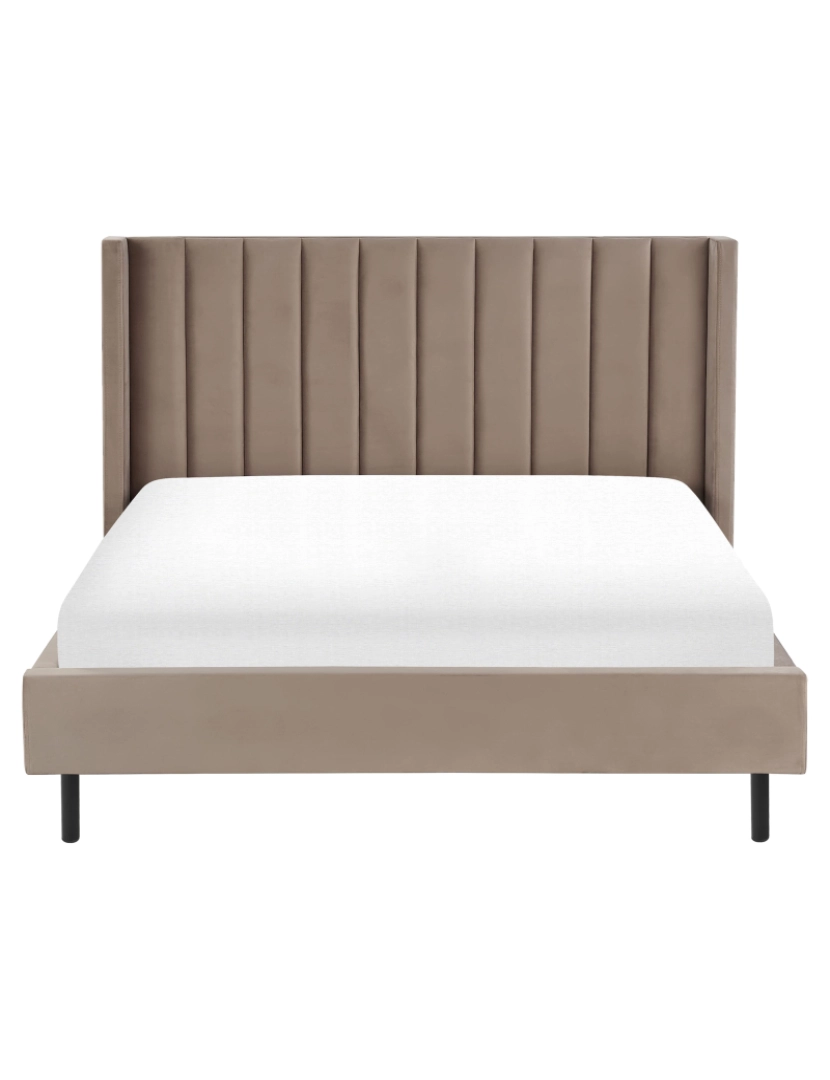 imagem de Cama de casal em veludo taupe 160 x 200 cm VILLETTE4