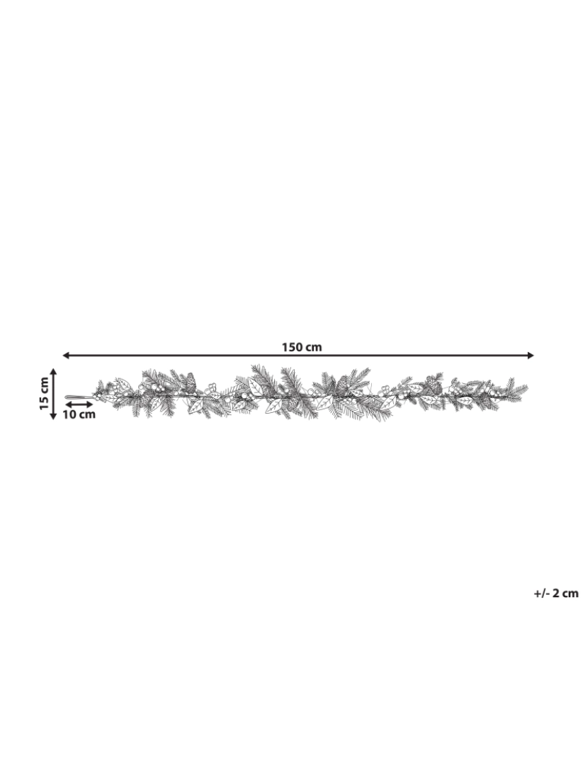 Beliani - Guirlanda de Natal verde e vermelha 150 cm IRUN