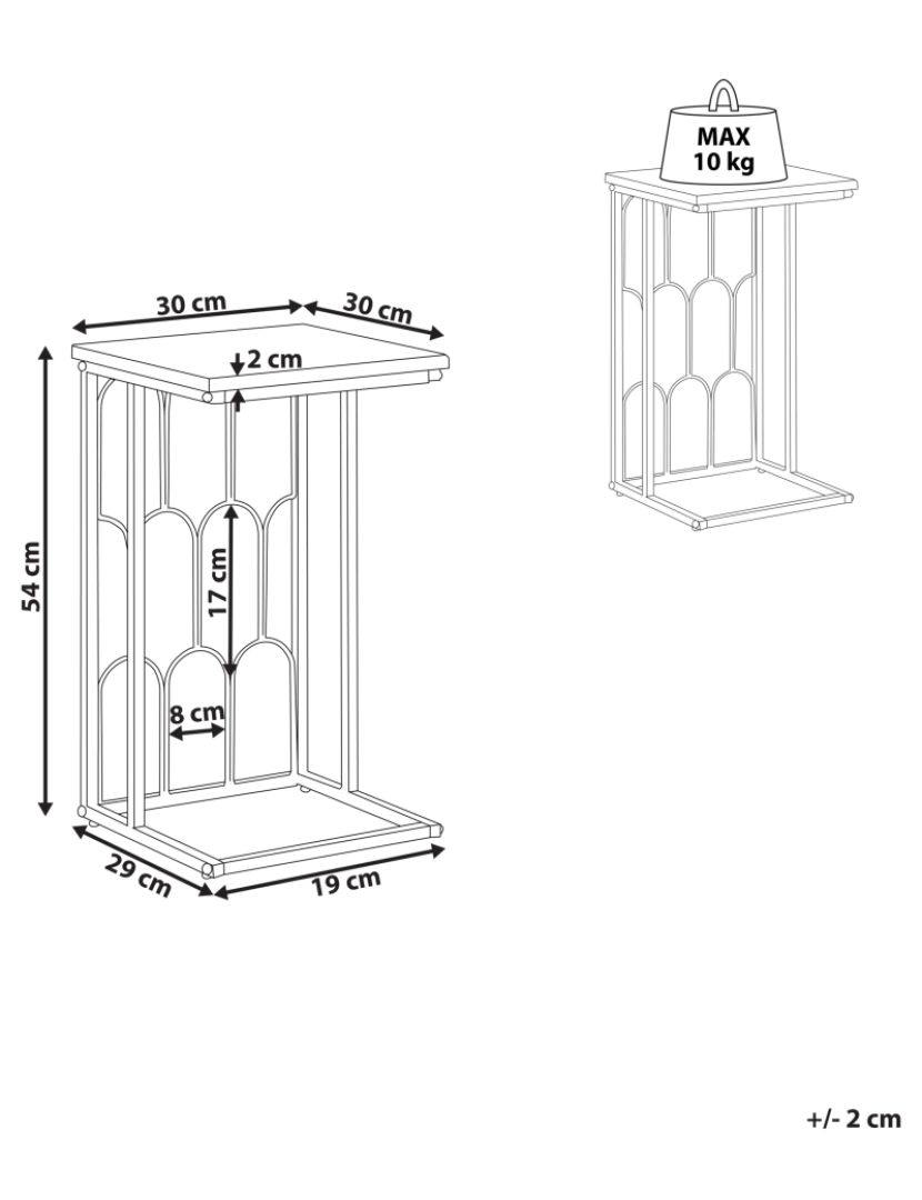 imagem de Mesa de apoio com efeito mármore em estrutura dourada PANDALE1