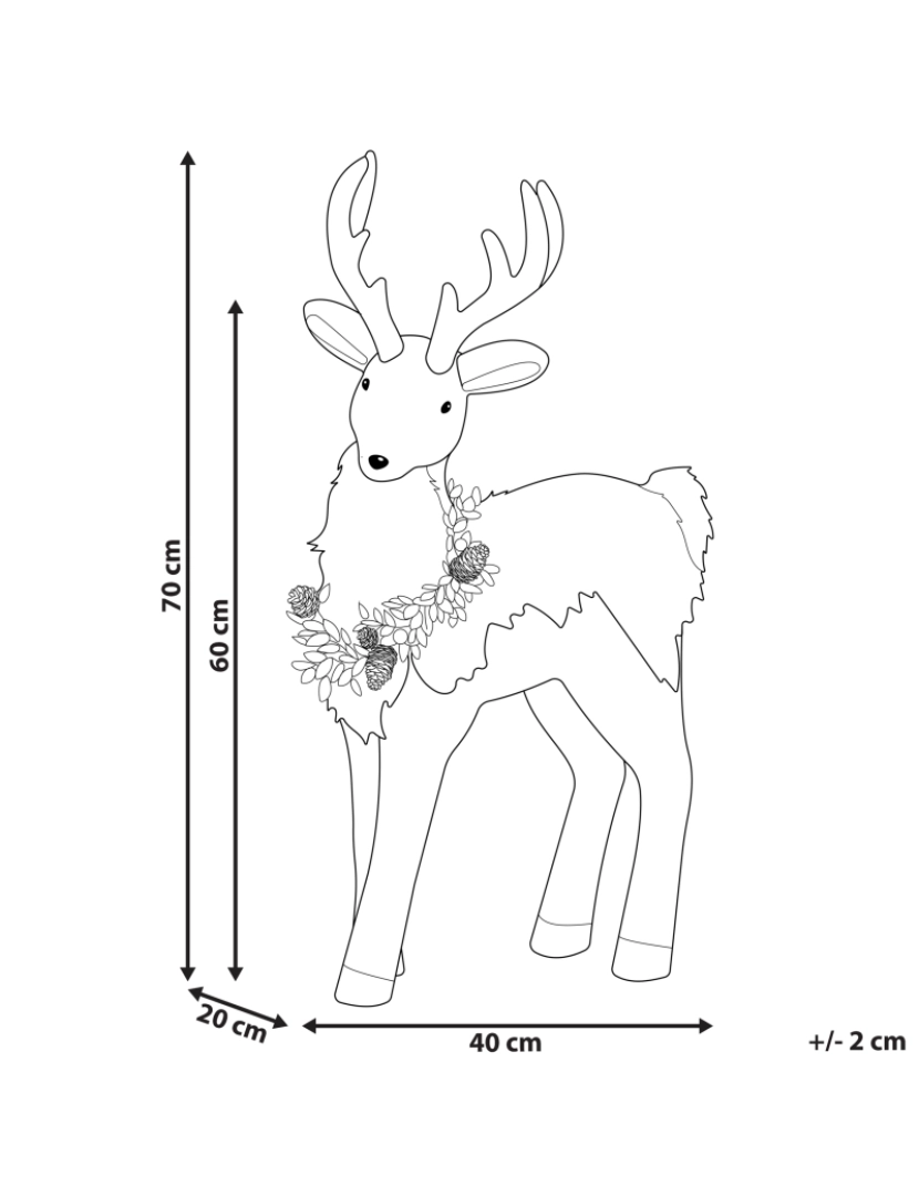 Beliani - Figura decorativa rena 70 cm castanho TAPIO