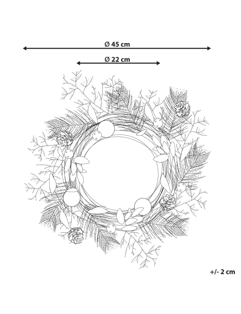 Beliani - Grinalda decorativa verde e dourada ⌀ 45 cm HOVILA