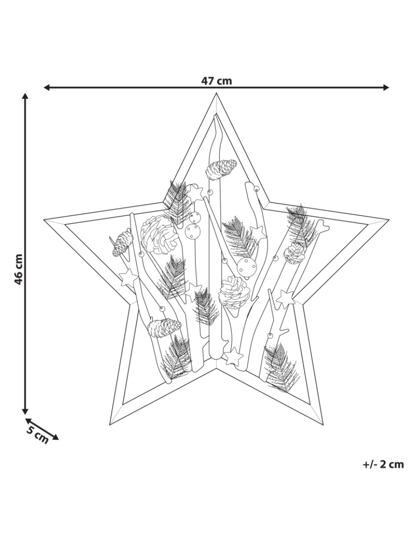 Beliani - Figura decorativa LED em madeira escura 46 cm DOKKA