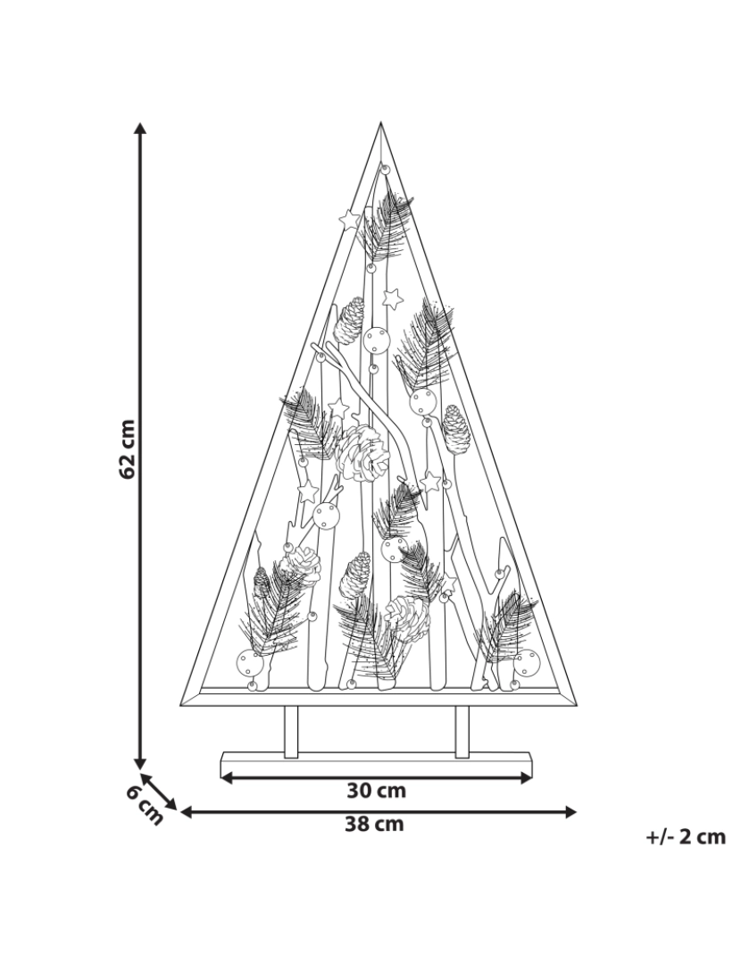 Beliani - Figura decorativa LED madeira escura 62 cm SVIDAL