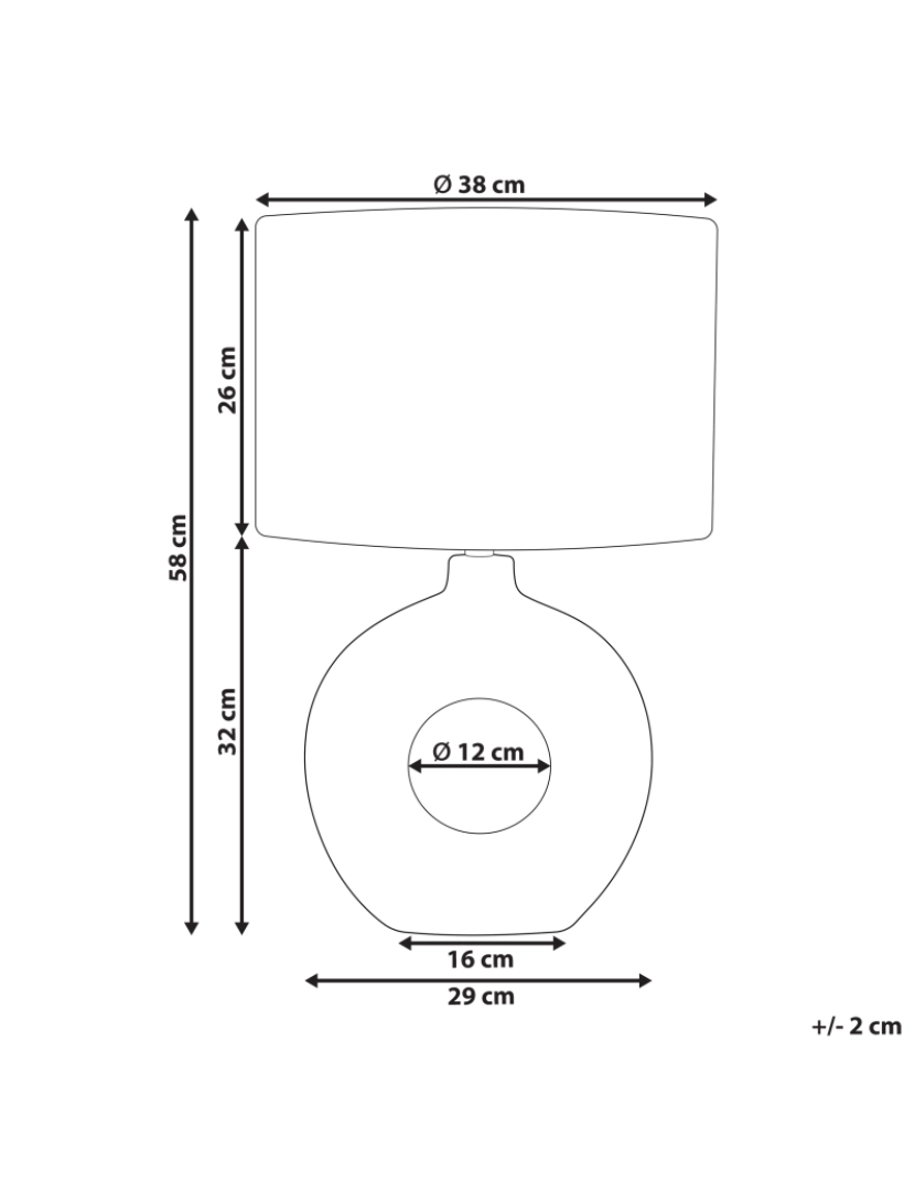 Beliani - Candeeiro de mesa em cerâmica branco VENTA