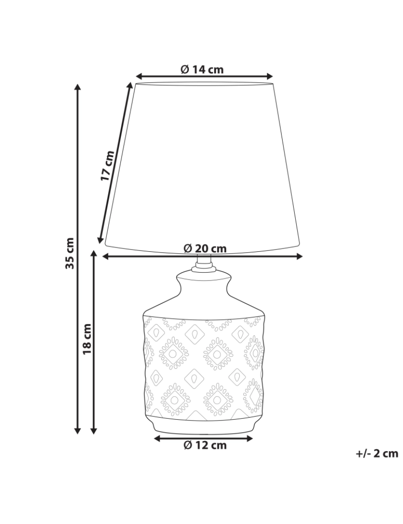 Beliani - Candeeiro de mesa em cerâmica cor de cobre ROSANNA