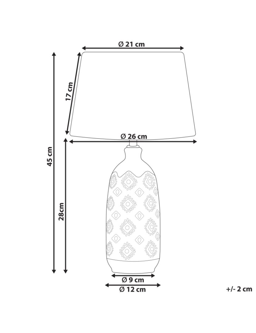 Beliani - Candeeiro de mesa em cerâmica branco e azul PALAKARIA