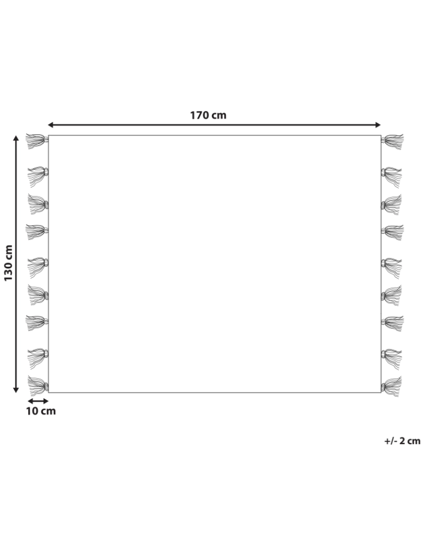 Beliani - Manta creme e preta 130 x 170 cm THUMKI