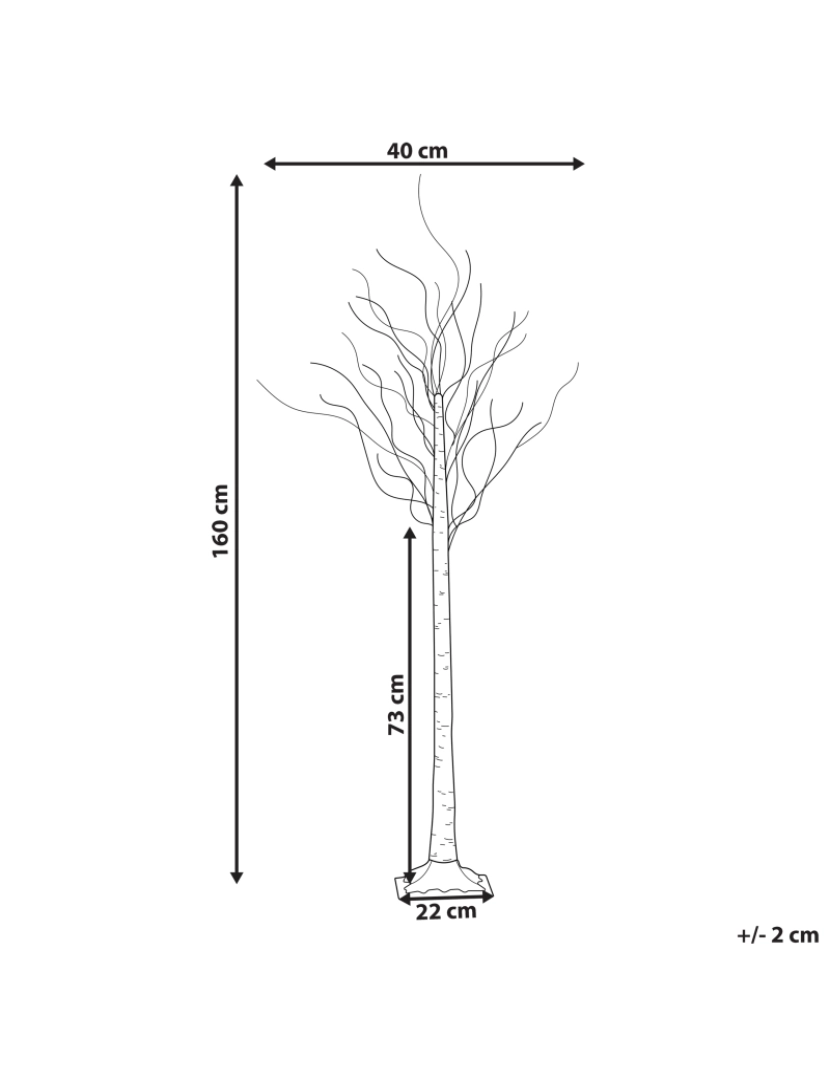 Beliani - Árvore decorativa de Natal com LED 160 cm branca LAPPI