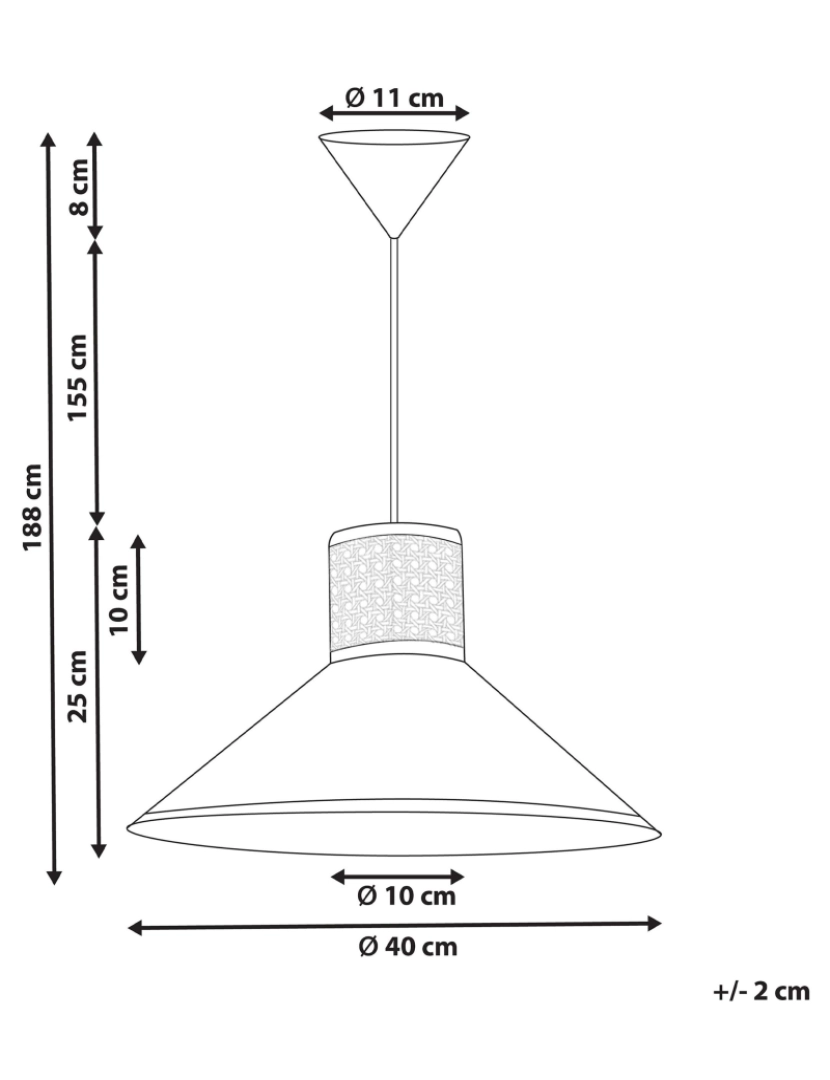 Beliani - Candeeiro de teto suspenso branco e natural 188 cm MANTUA