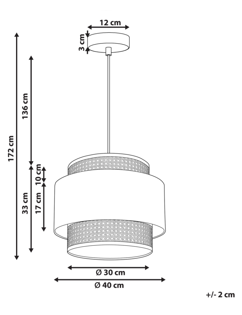 imagem de Candeeiro de teto suspenso em rattan rosa e natural 172 cm YUMURI1