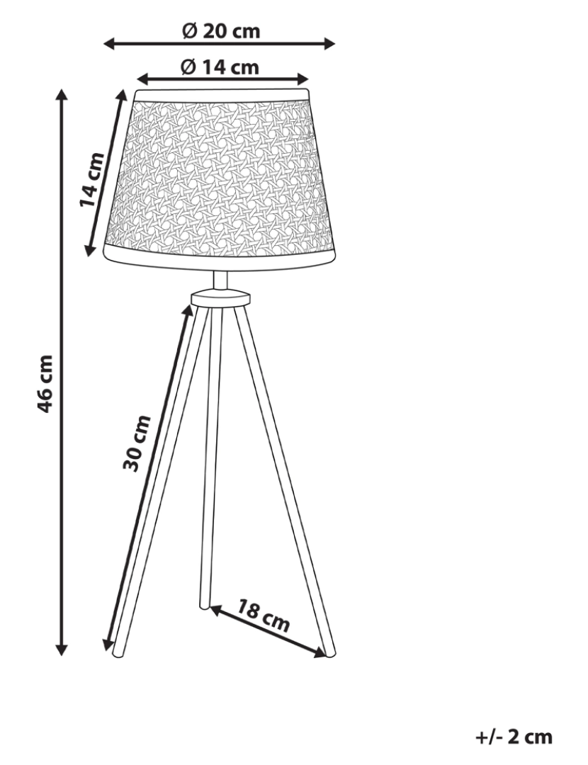 Beliani - Candeeiro de mesa em rattan natural BOETICA