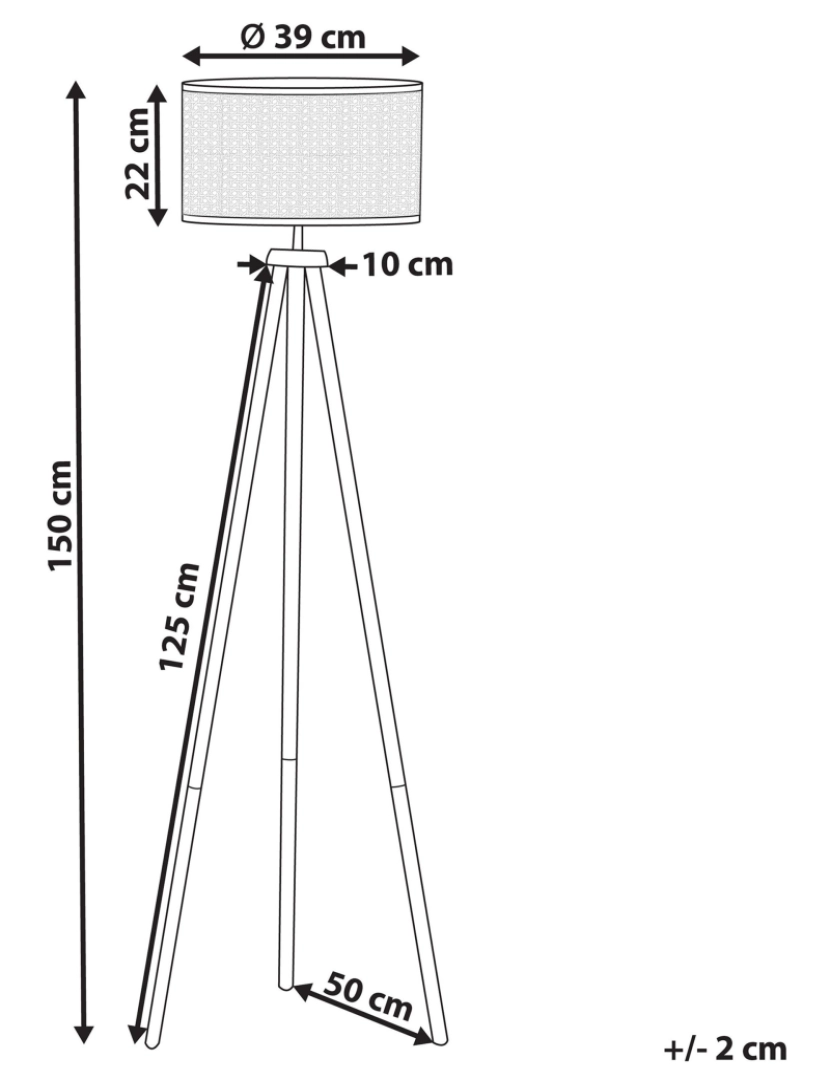 Beliani - Candeeiro de pé em rattan natural 150 cm PENTON