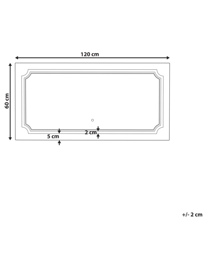 Beliani - Espelho de parede prateado com iluminação LED 120 x 60 cm ARROMACHNES