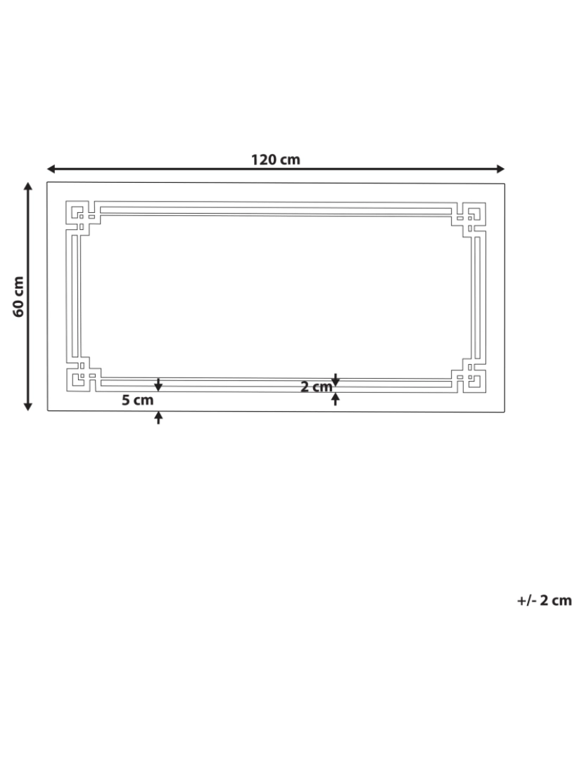 imagem de Espelho de parede prateado com iluminação LED 120 x 60 cm AVRANCHES1