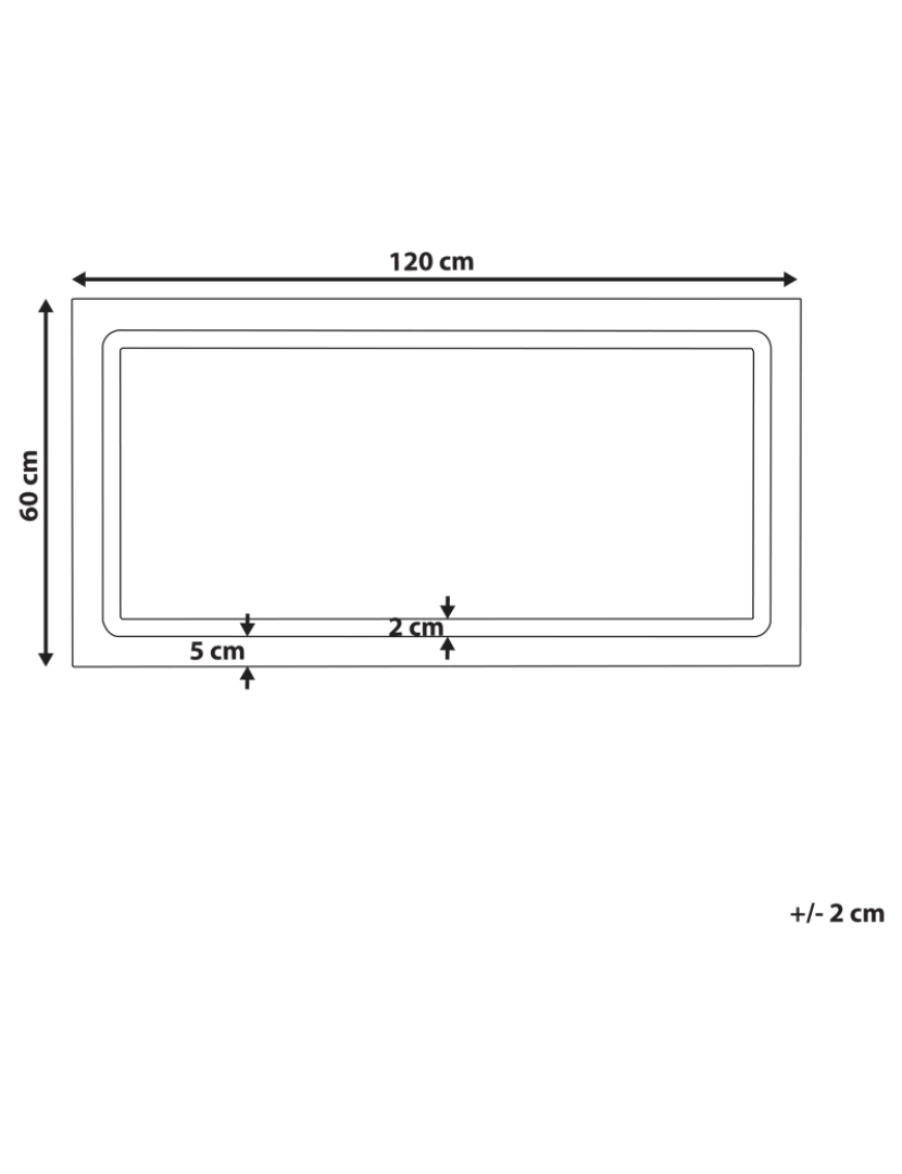 Beliani - Espelho de parede prateado com iluminação LED 120 x 60 cm BENOUVILLE