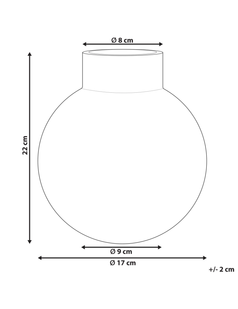 Beliani - Vidro Jarro de flores 22 cm Cinzento POLYDROSOS