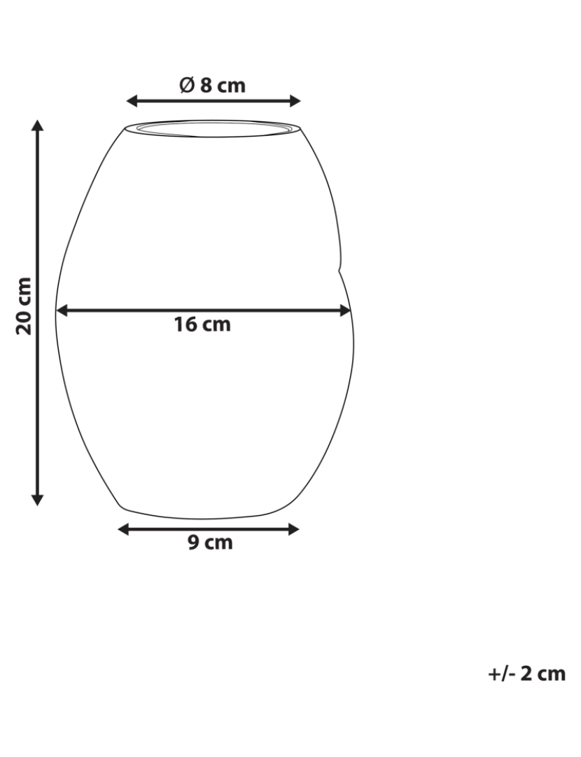 Beliani - Vidro Jarro de flores 20 cm Laranja GERAKINI