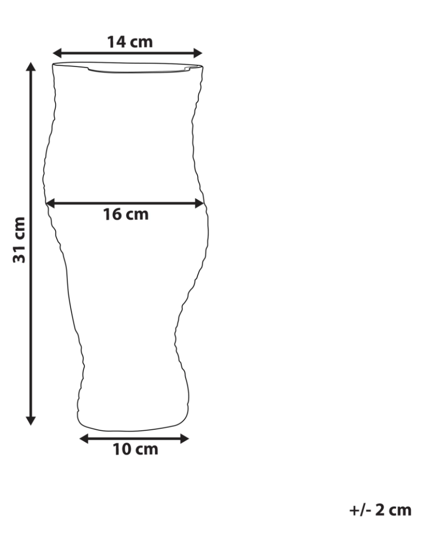 Beliani - Vidro Jarro de flores 31 cm Cinzento DYTIKO