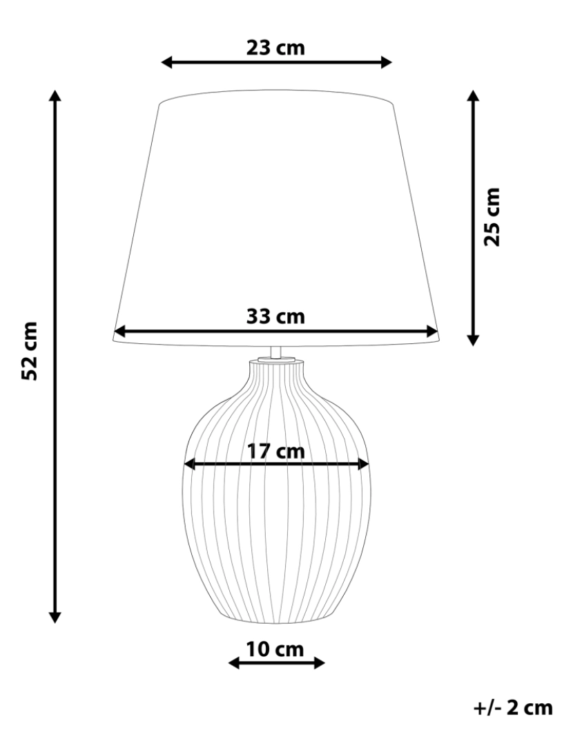 Beliani - Candeeiro de mesa em cerâmica cinzenta FERGUS