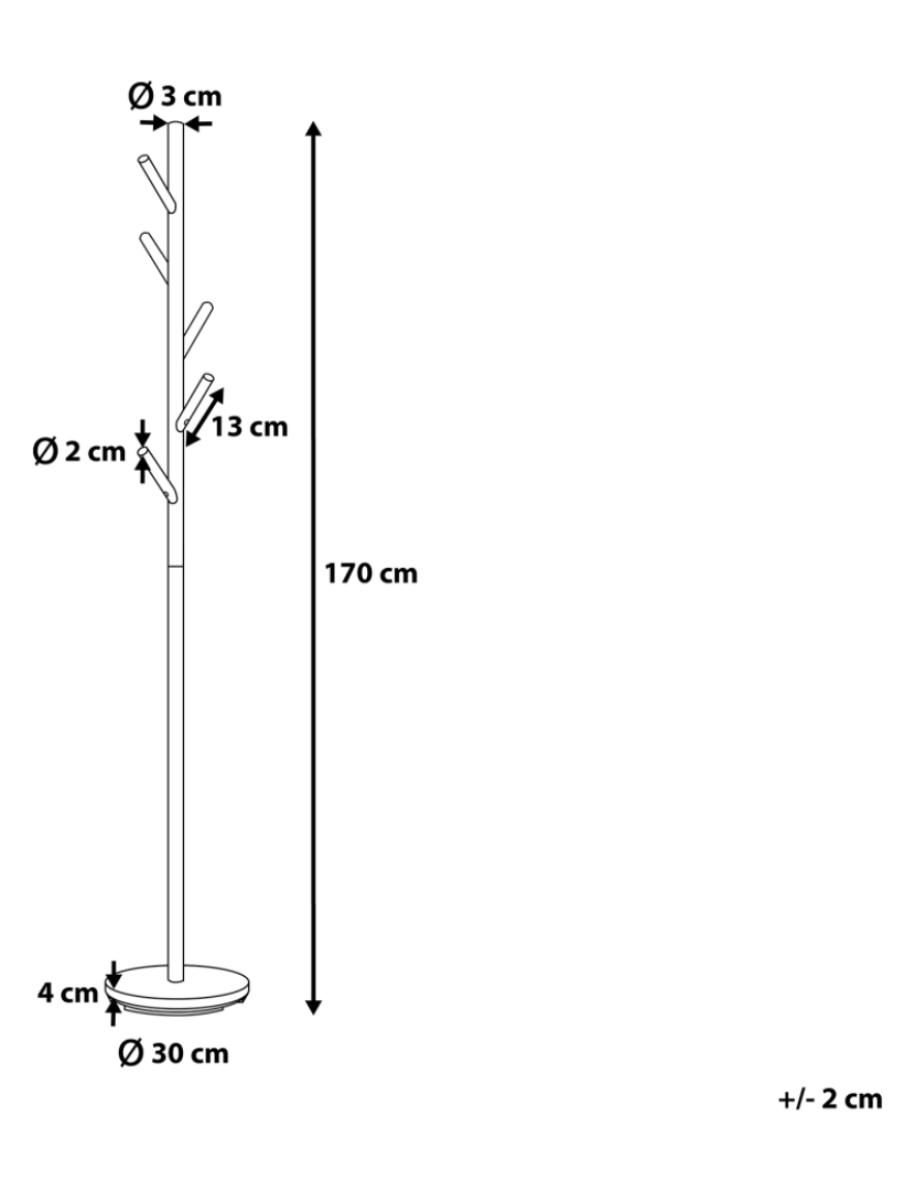 Beliani - Bengaleiro em metal branco 170 cm ALBIN