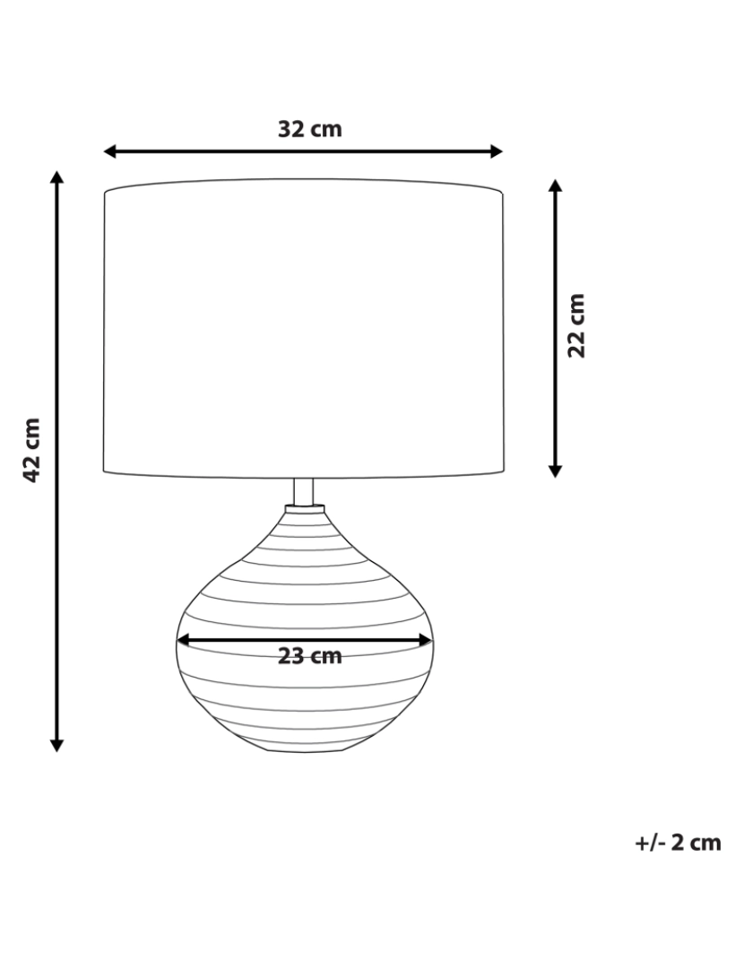 Beliani - Candeeiro de mesa prateado 42 cm KUBAN