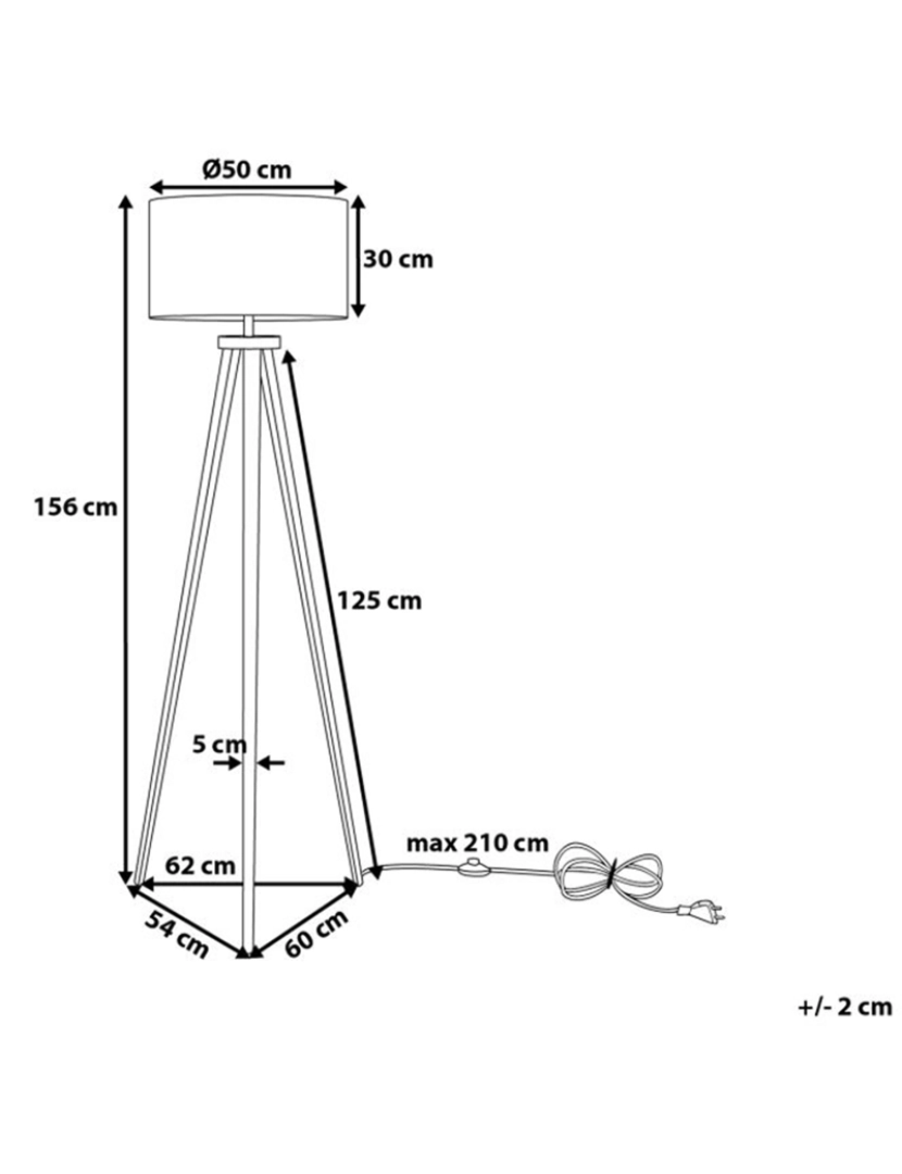 imagem de Candeeiro de pé 156 cm cinzento e preto STILETTO1