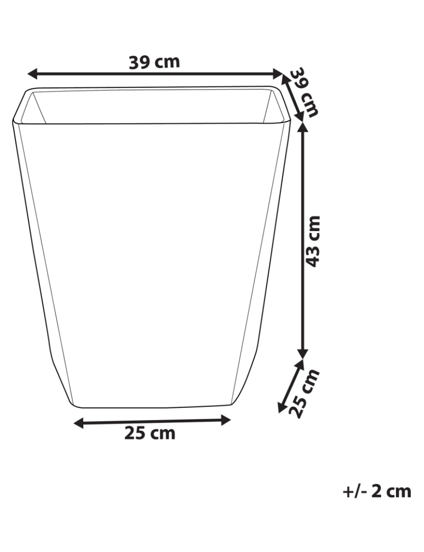 Beliani - Vaso para plantas em pedra creme 39 x 39 x 43 cm DELOS