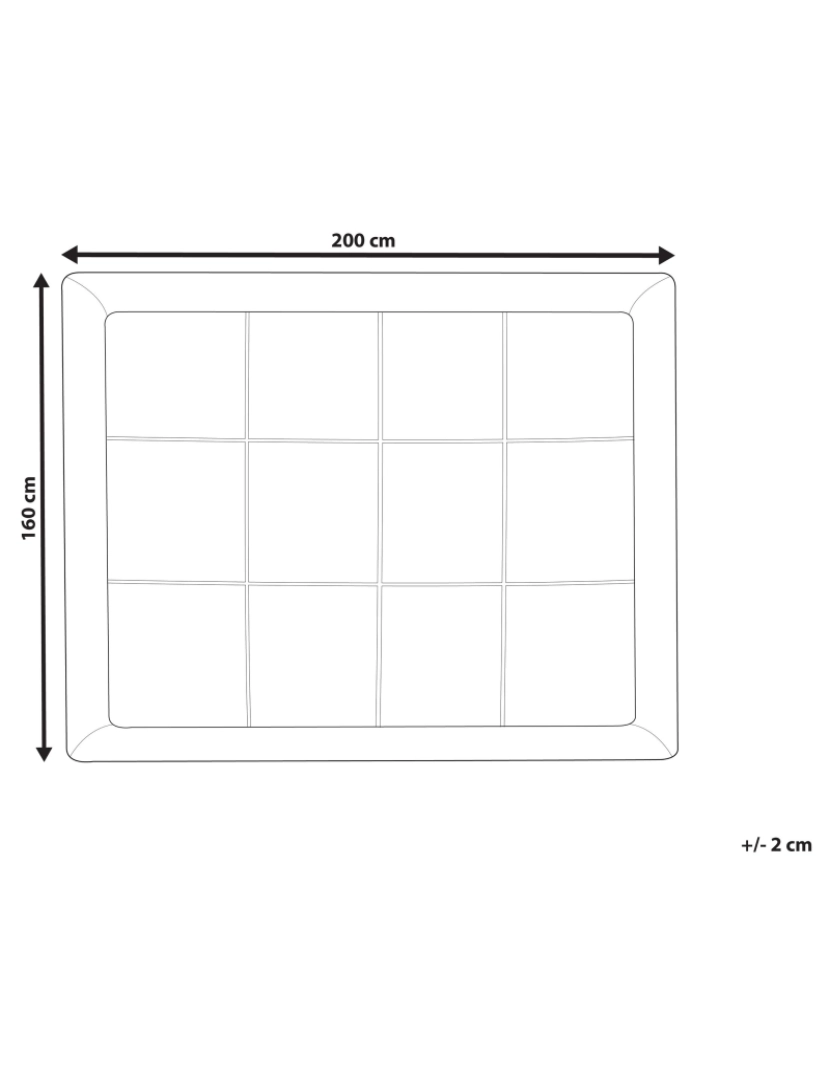 Beliani - Sobre-colchão 160 x 200 cm Tamanhos Diversos