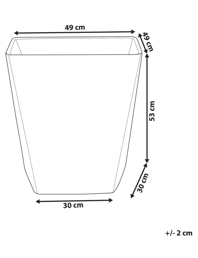 Beliani - Vaso para plantas em pedra cinzenta 49 x 49 x 53 cm DELOS