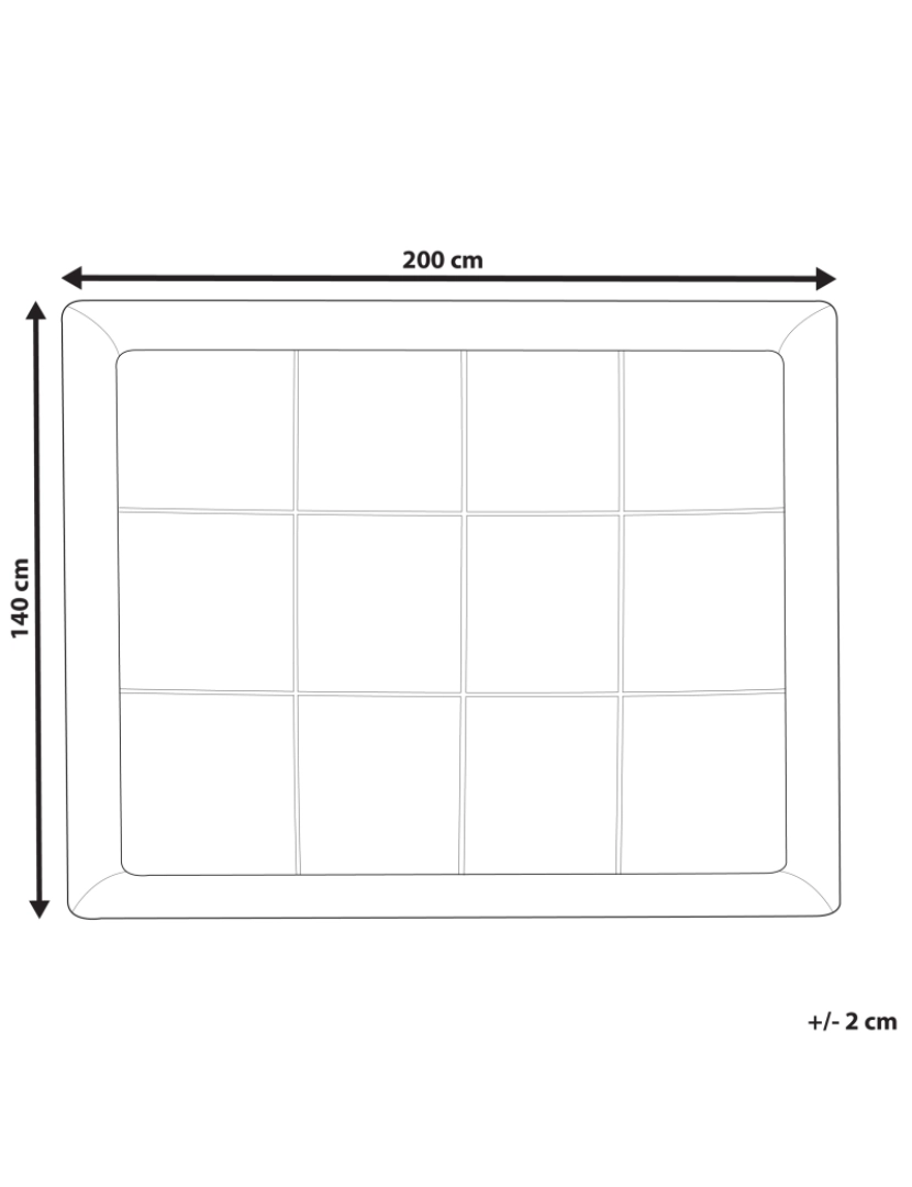 Beliani - Sobre-colchão 140 x 200 cm Tamanhos Diversos