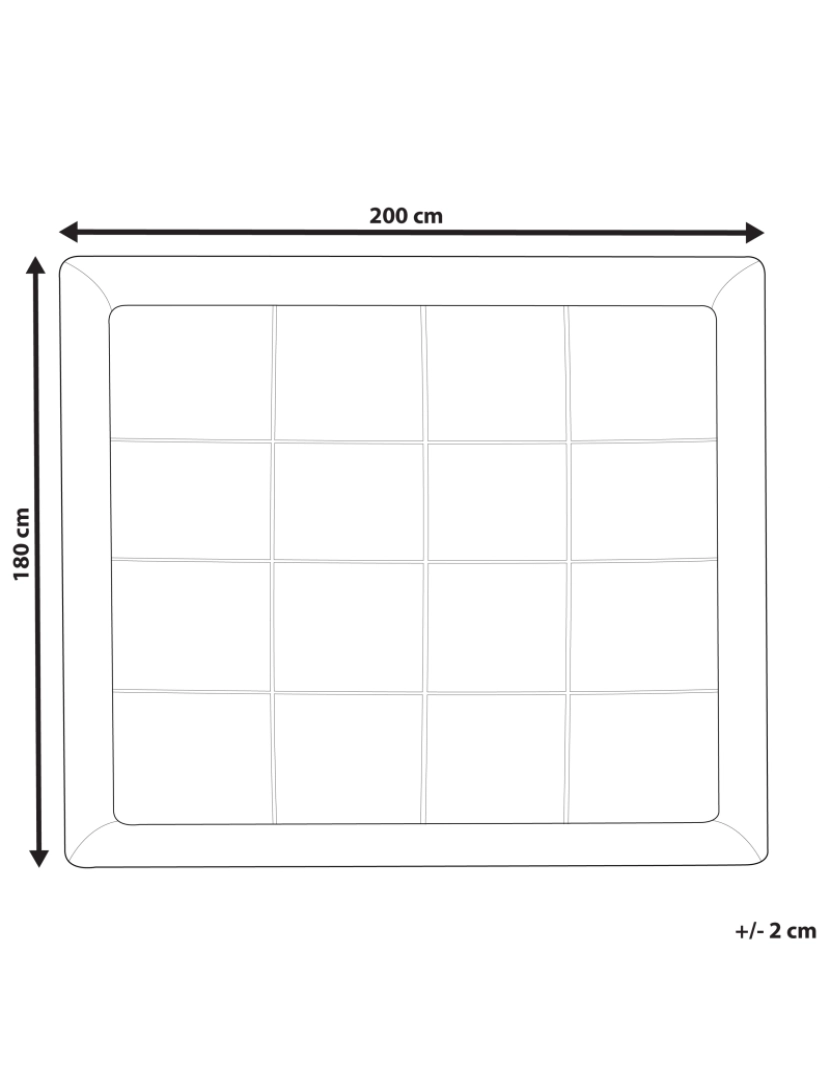 Beliani - Sobre-colchão 180 x 200 cm Tamanhos Diversos