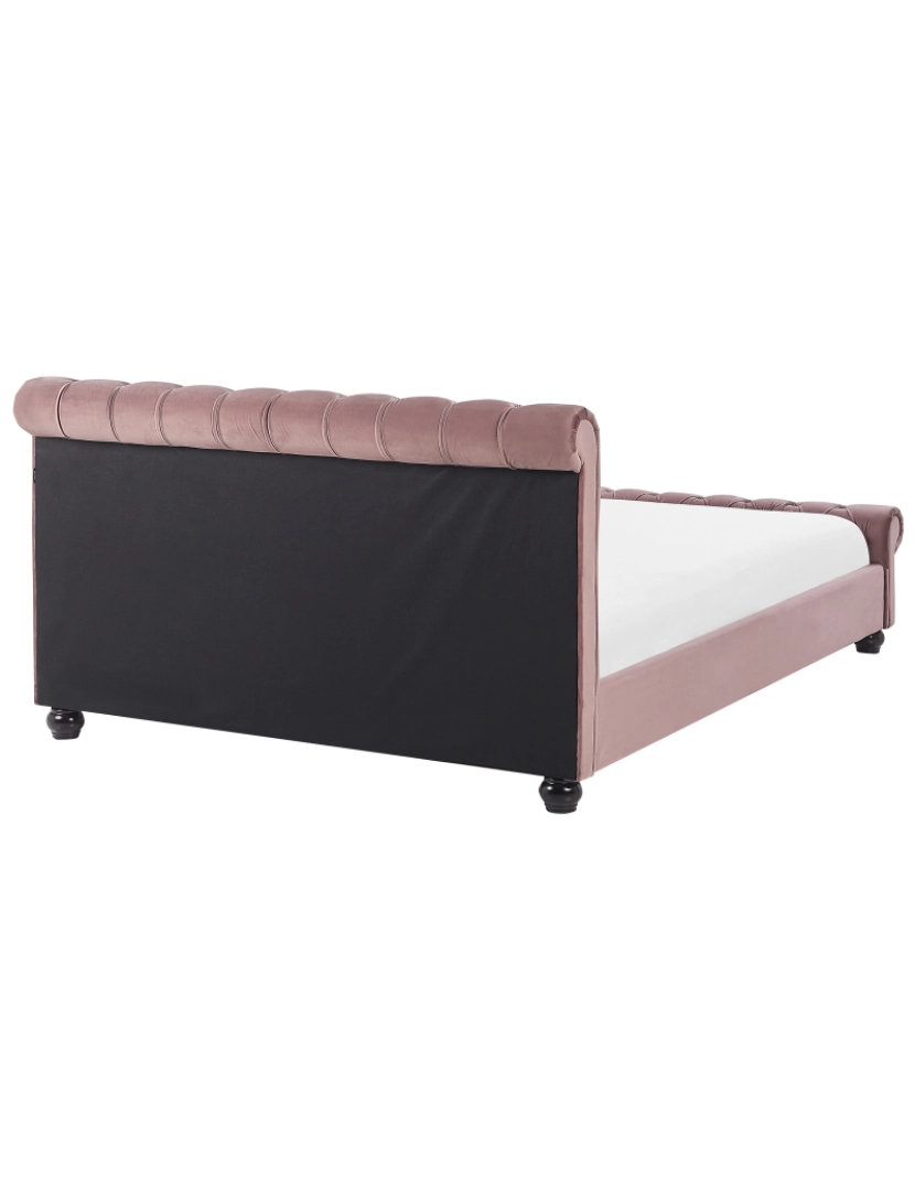 imagem de Cama de casal em veludo rosa 160 x 200 cm AVALLON3