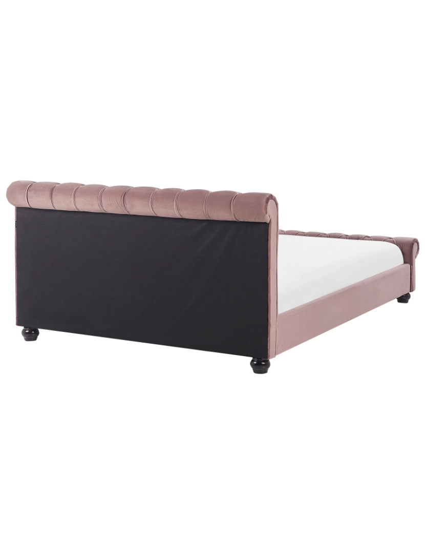 imagem de Cama de casal em veludo rosa 180 x 200 cm AVALLON5