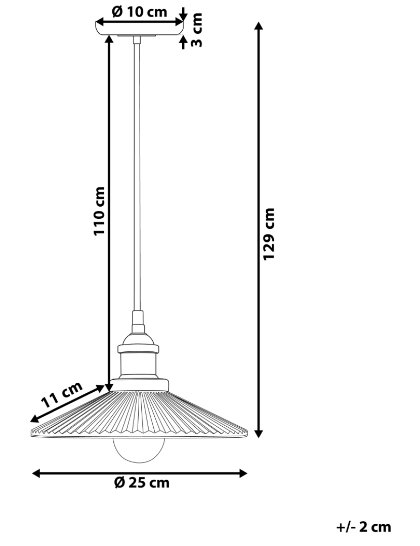 imagem de Candeeiro de teto com abajur em vidro transparente CURONE1