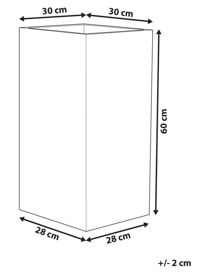 Beliani - Vaso para plantas em pedra creme 30 x 30 x 60 cm GAZA