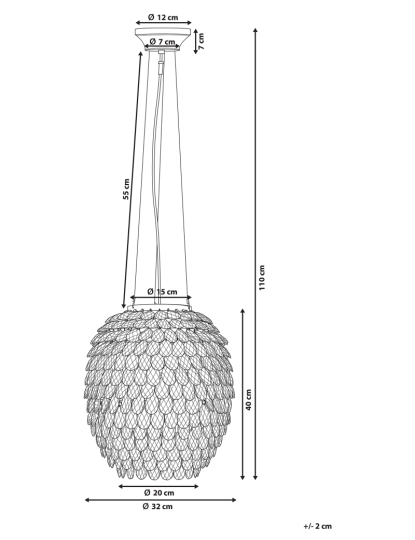 Beliani - Lustre cromado com cristais SAUER