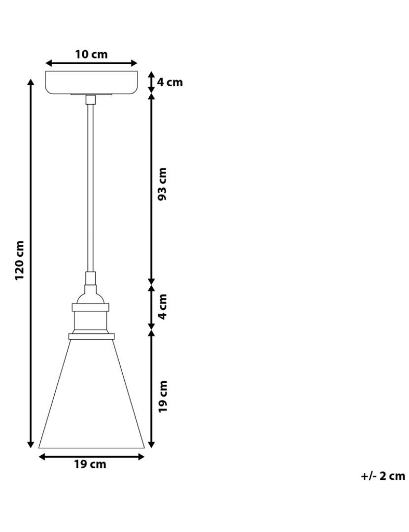 Beliani - Candeeiro de teto com abajur em vidro transparente BERGANTES