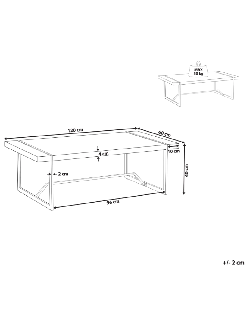 imagem de Mesa de centro branca TULSA1