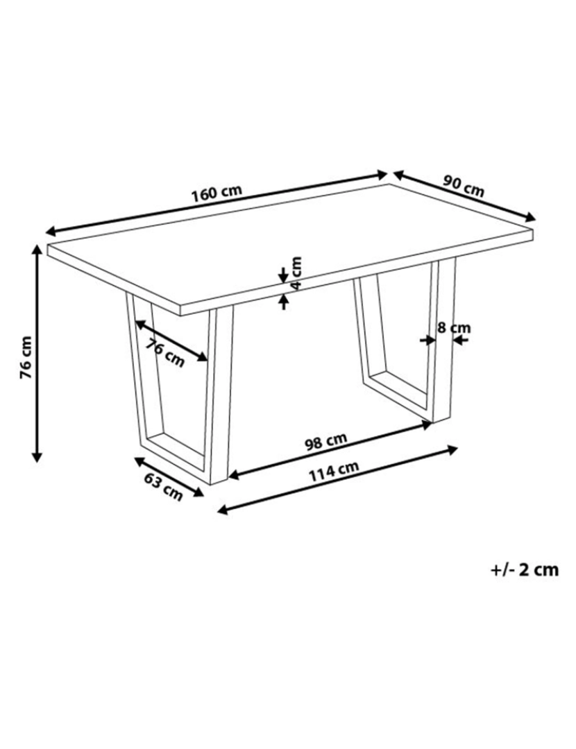 Beliani - Mesa de jantar em castanho escuro 160 x 90 cm AUSTIN