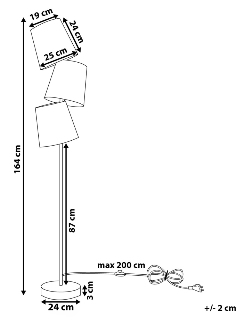 imagem de Candeeiro de pé branco 164 cm RIO GRANDE1