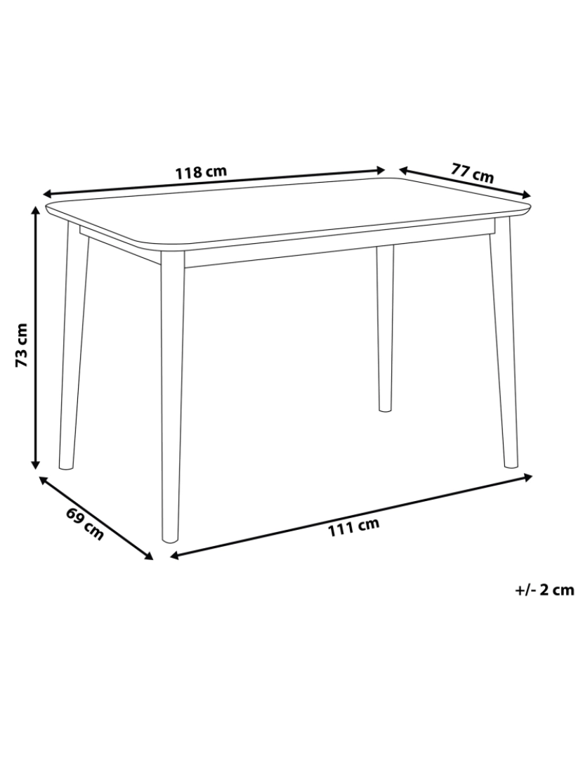 Beliani - Mesa de refeição cinzenta com pés de madeira 118 x 77 cm MODESTO