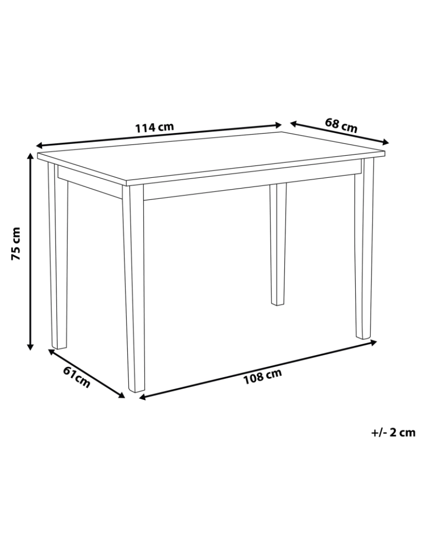 imagem de Mesa de jantar em madeira clara com pernas brancas 115 x 68 cm GEORGIA1