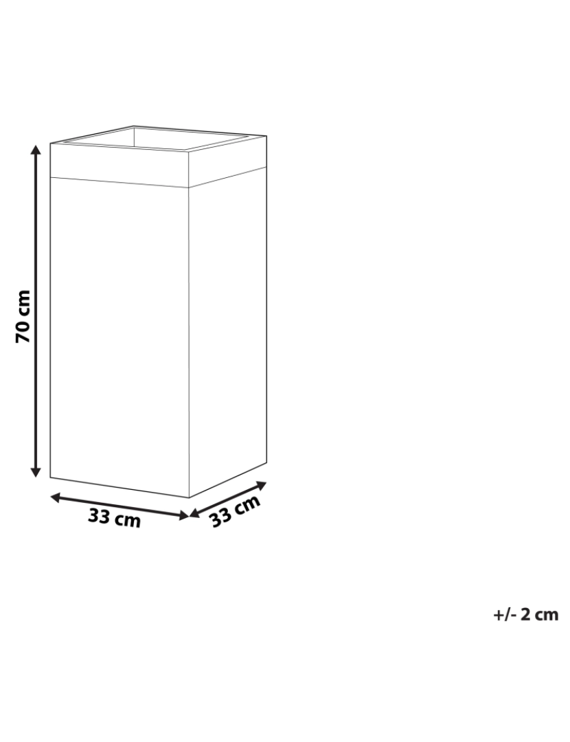 Beliani - Vaso para plantas em fibra de argila preta 33 x 33 x 70 cm DION