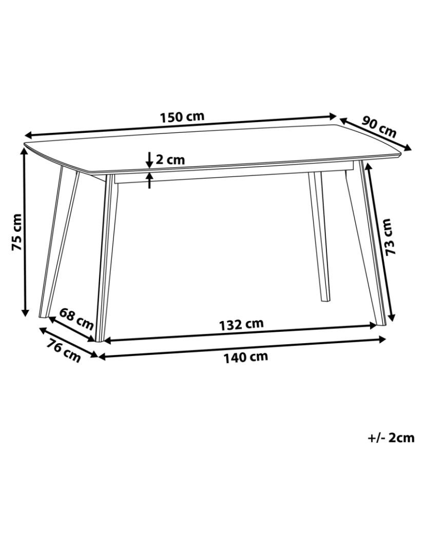 imagem de Mesa de refeição em cor de nogueira 150 x 90 cm IRIS1