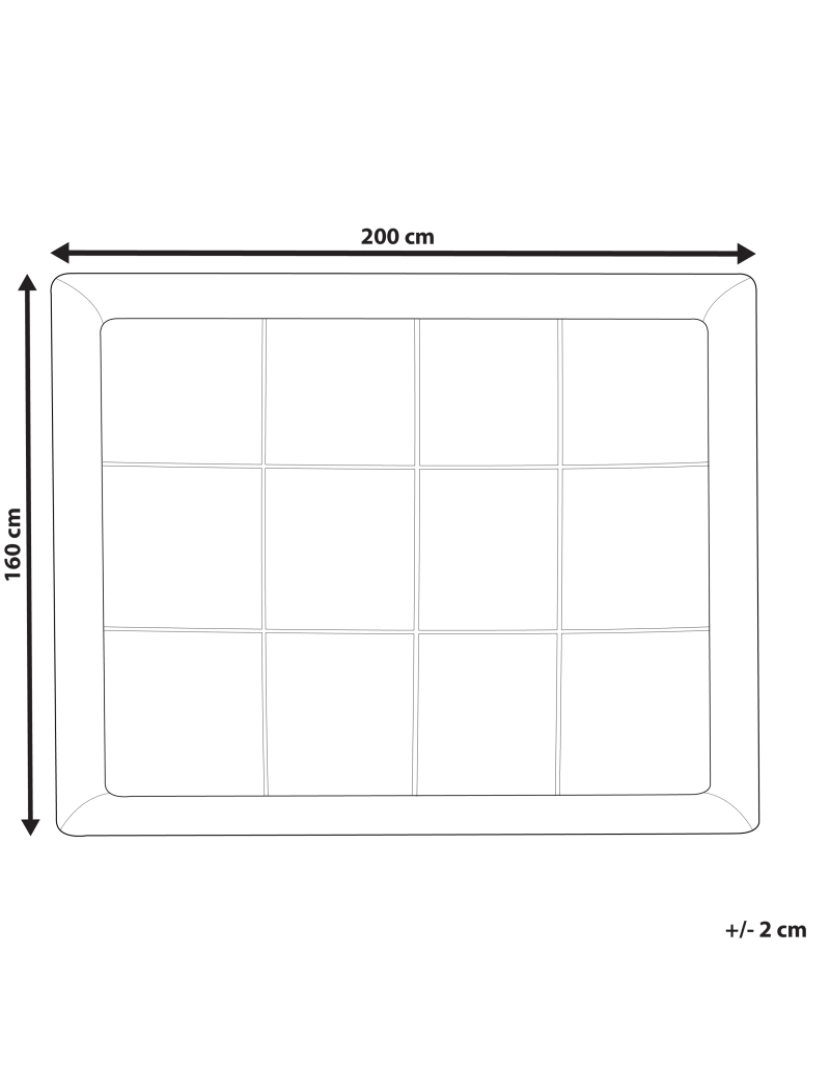 Beliani - Algodão Japara Sobre-colchão 160 x 200 cm Tamanhos Diversos