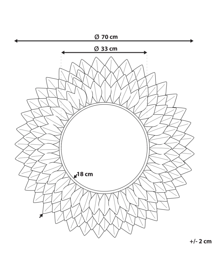 Beliani - Espelho 70 cm Prateado LARRAU