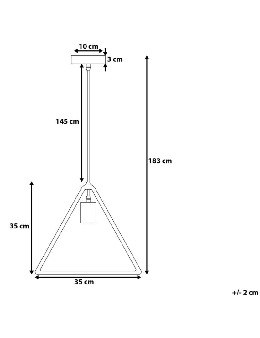 Beliani - Candeeiro de teto triangular de metal castanho JURUENA