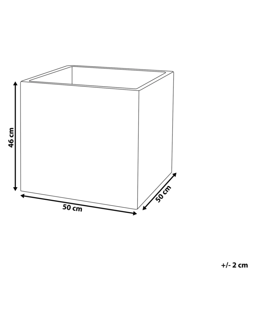 Beliani - Vaso para plantas preto 50 x 50 x 46 cm PAROS