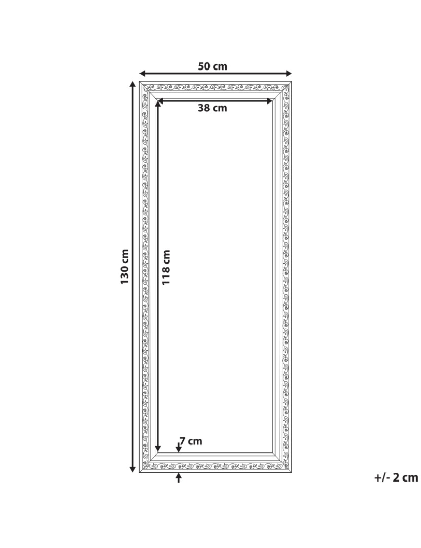 Beliani - Espelho 130 cm Creme MAULEON