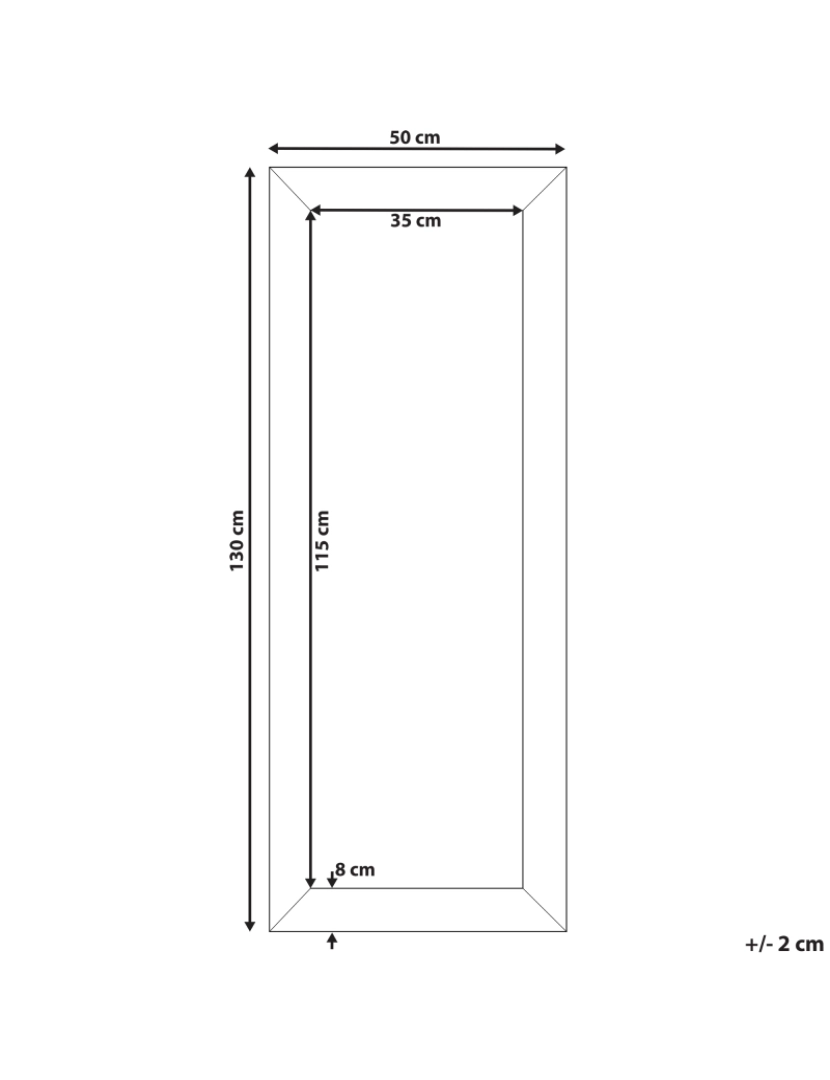 Beliani - Espelho 130 cm Prateado DERVAL